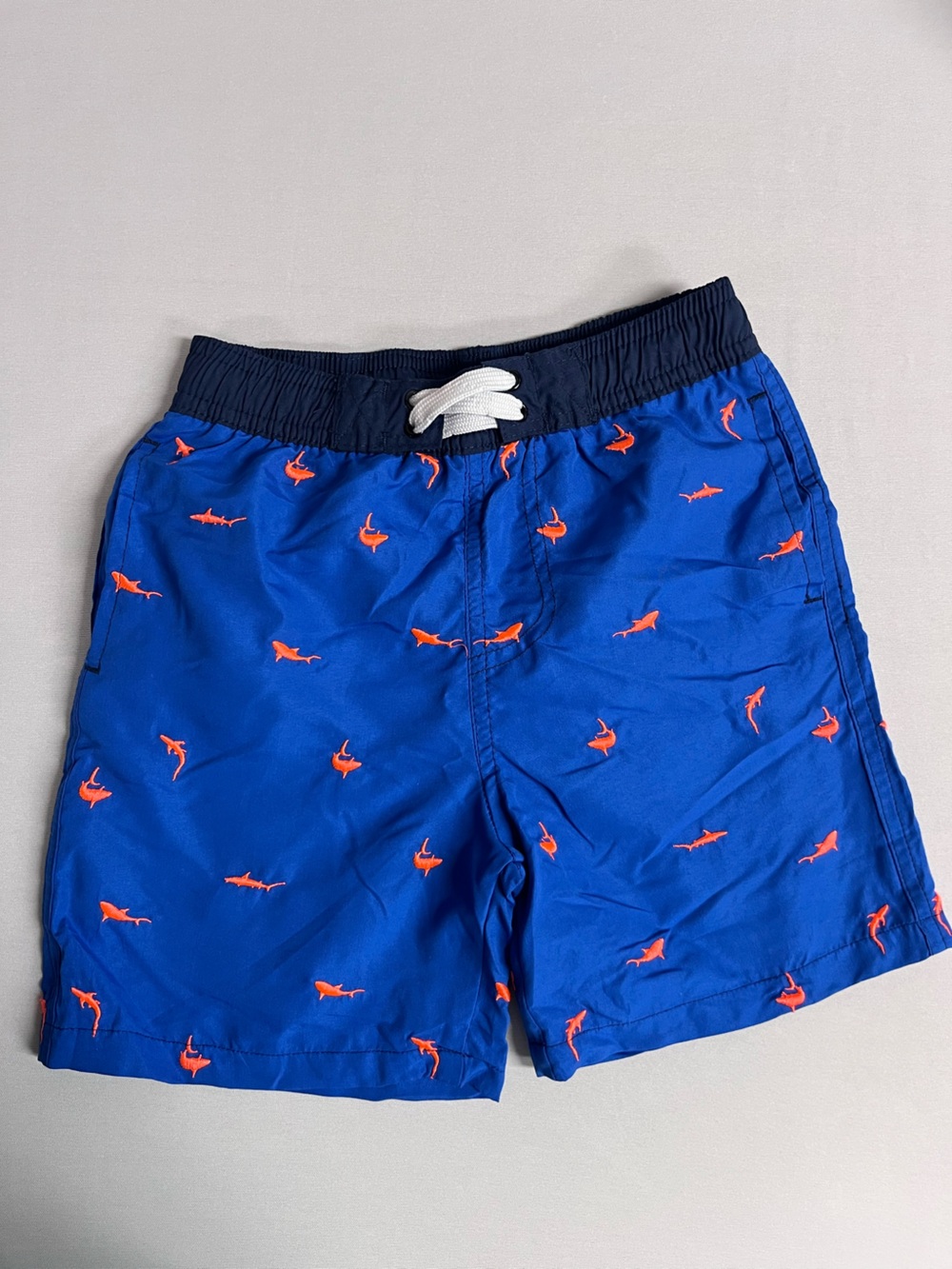 Brand New-Shade Critters Embroidered Sharks Lined Swim Trunks